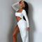 Deluxe Long Sleeve Dress- Hollow U-Neck
