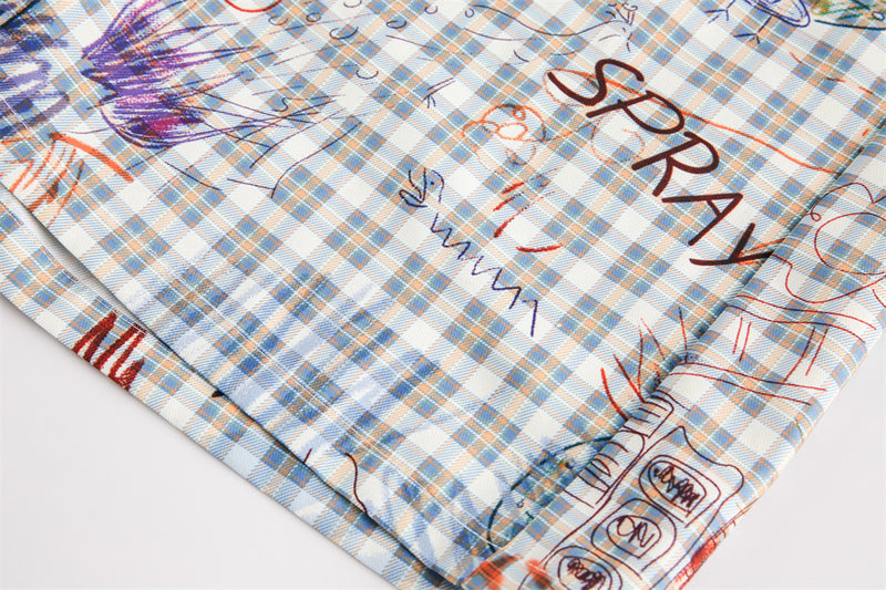 Graffiti Plaid Hooded Suits