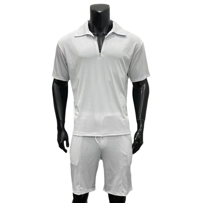 Casual Modern Short Sleeve Matching Shorts Set