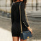 Button Bottom - Hip Skirt Long Sleeve Dress