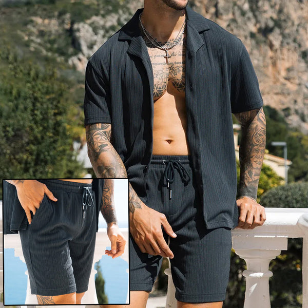 Two Piece Lapel Beach Outfit