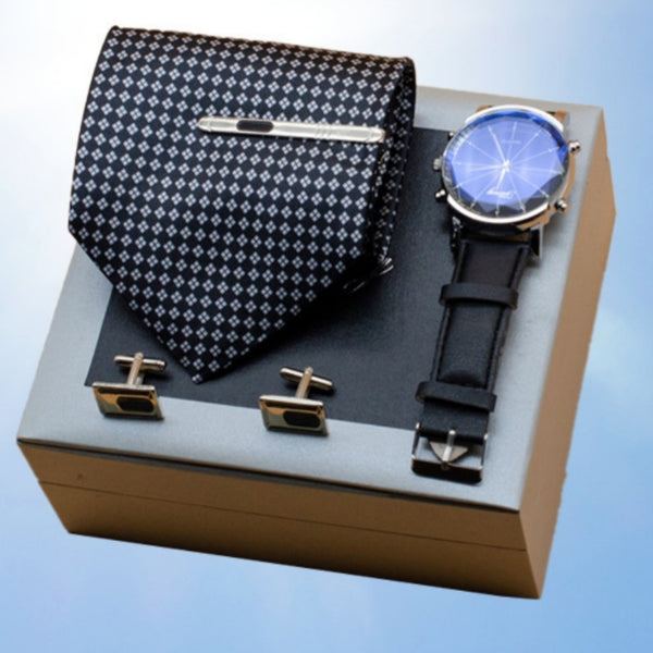 Classic Elegant Watch -Tie and Matching Buttons Set