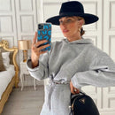 2 Piece Hip Long Sleeve Hoodie