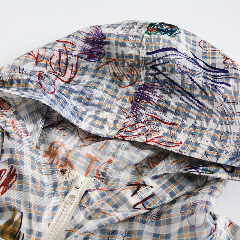 Graffiti Plaid Hooded Suits