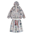 Graffiti Plaid Hooded Suits