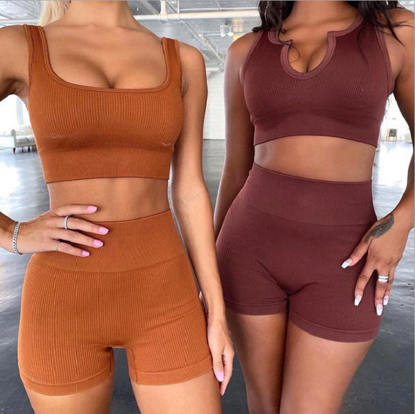 U Square Collar Yoga Suit