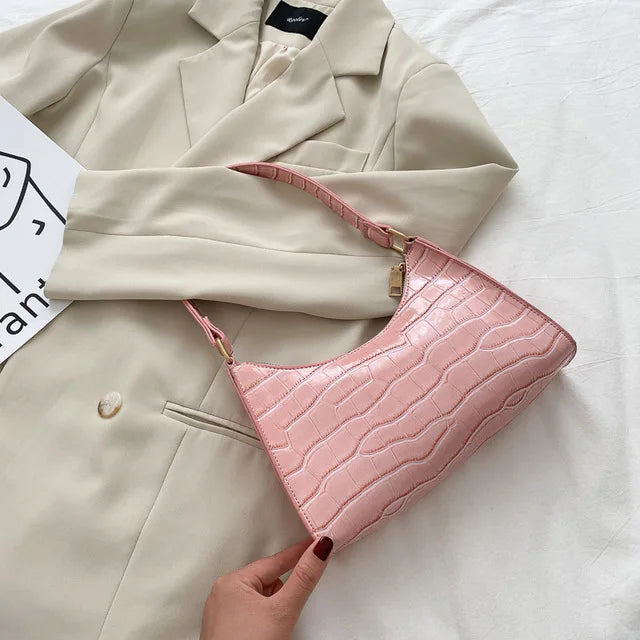 Alligator Pattern Armpit Handbag