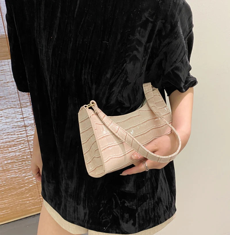 Alligator Pattern Armpit Handbag