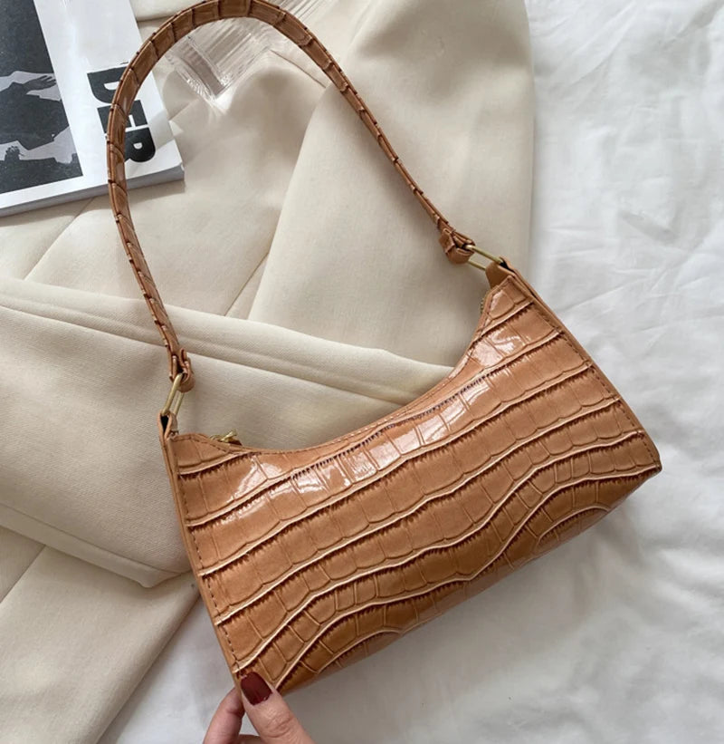Alligator Pattern Armpit Handbag