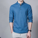 Stand Collar Long-sleeved Slim Base Shirt