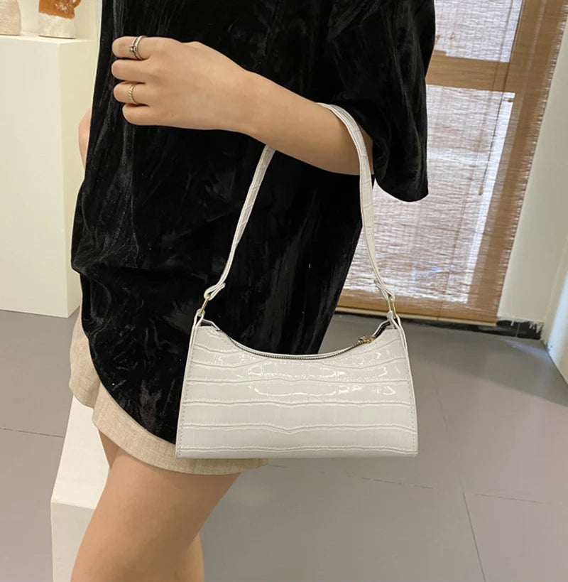 Alligator Pattern Armpit Handbag