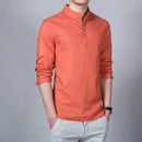 Stand Collar Long-sleeved Slim Base Shirt