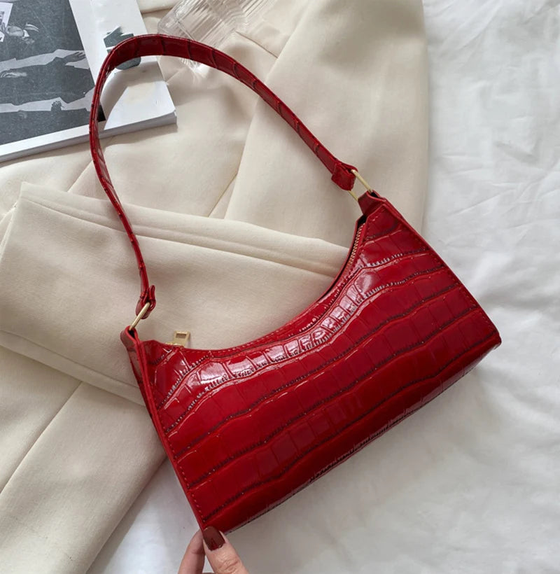 Alligator Pattern Armpit Handbag