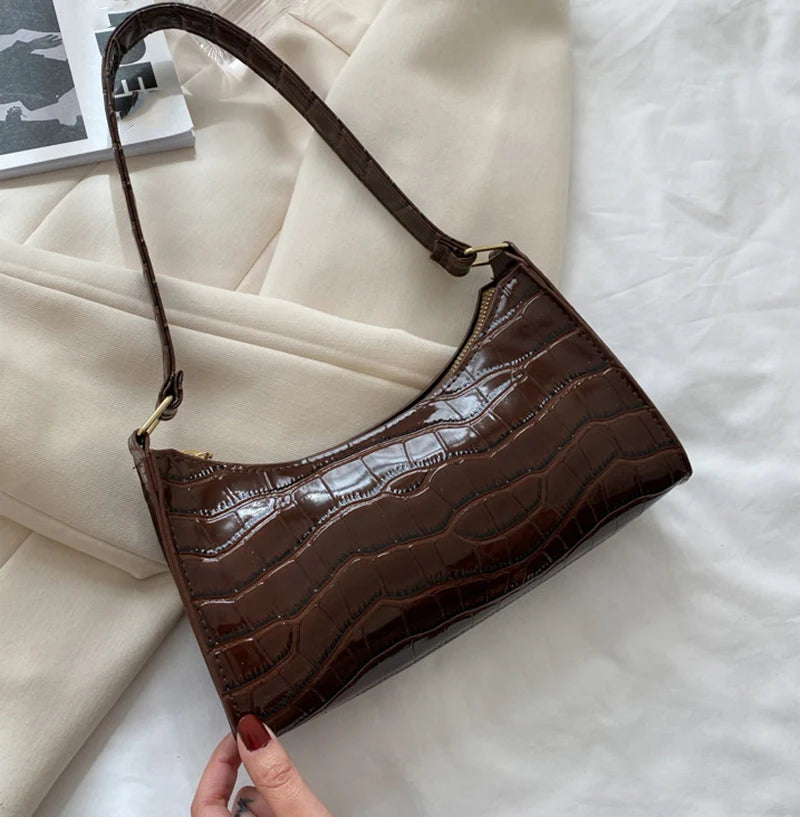Alligator Pattern Armpit Handbag