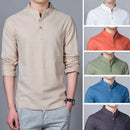 Stand Collar Long-sleeved Slim Base Shirt