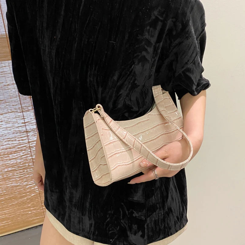 Alligator Pattern Armpit Handbag