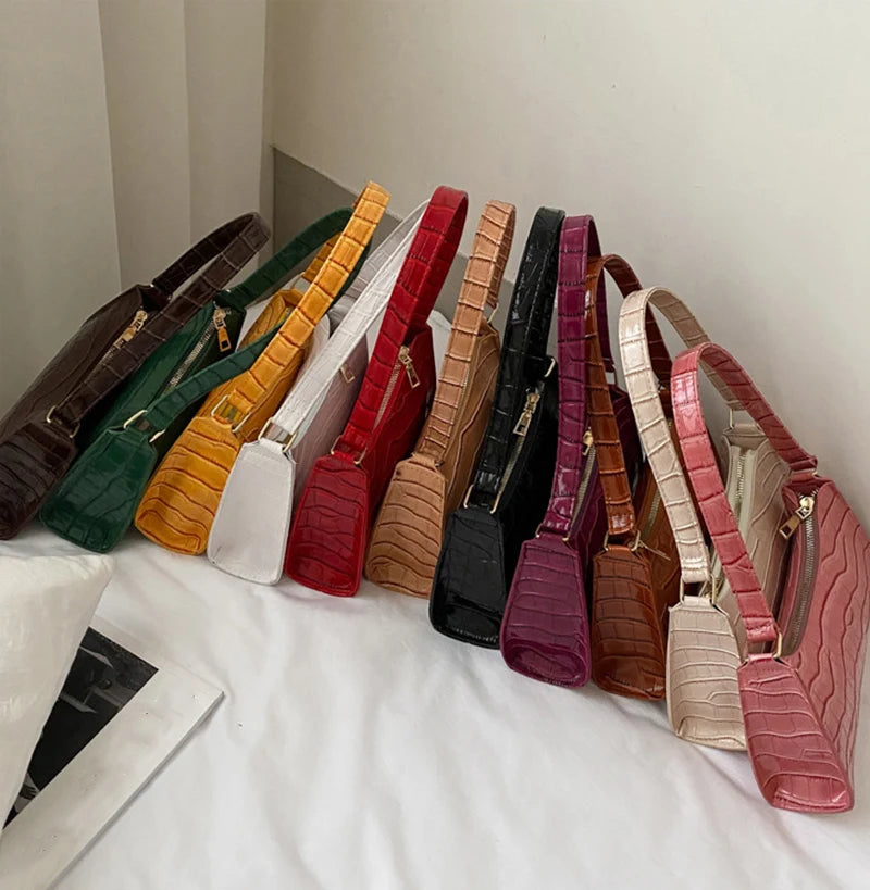 Alligator Pattern Armpit Handbag