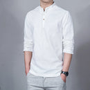 Stand Collar Long-sleeved Slim Base Shirt
