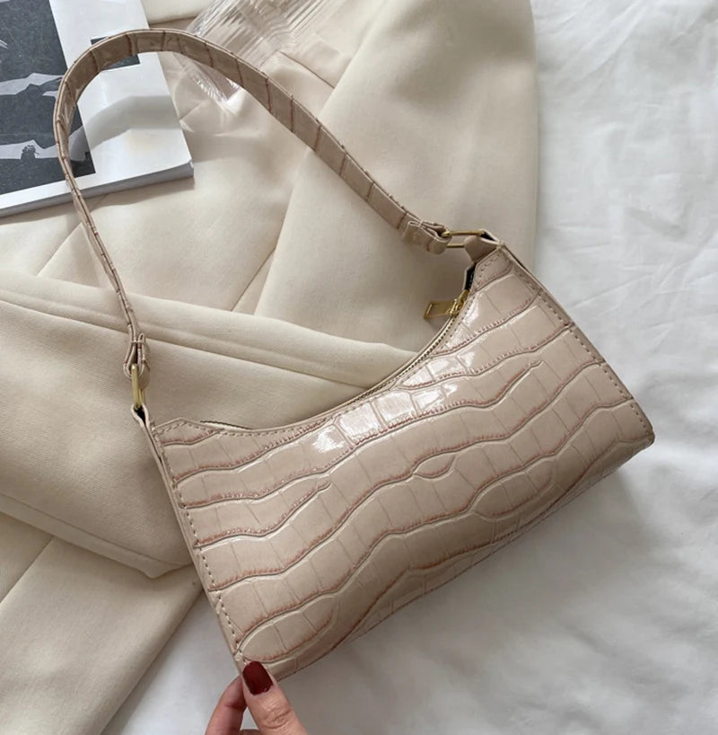 Alligator Pattern Armpit Handbag