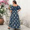 Square Neck Short Sleeved Casual Dress