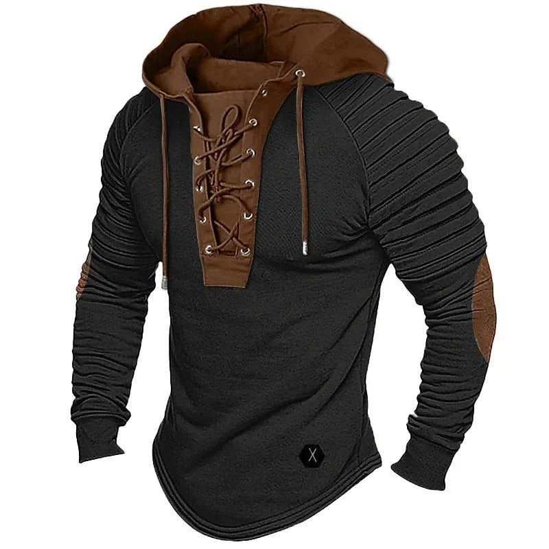 New Style Men's Street Top/ Pleated Hood