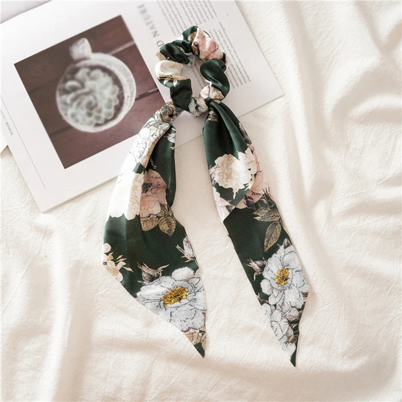 Elastic Headband Scrunchies With Ribbon