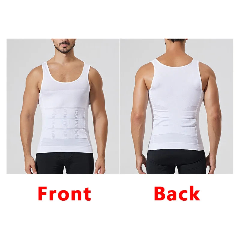 Men's Seamless Compression Vest | Tummy & Waist Shaper Undershirt