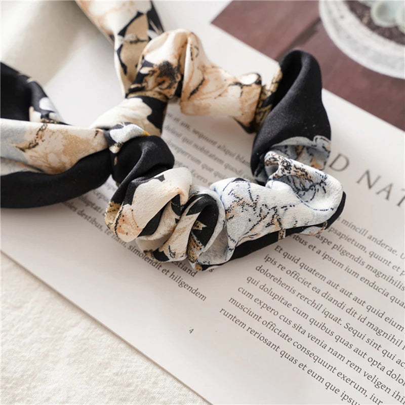 Elastic Headband Scrunchies With Ribbon