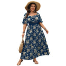 Square Neck Short Sleeved Casual Dress
