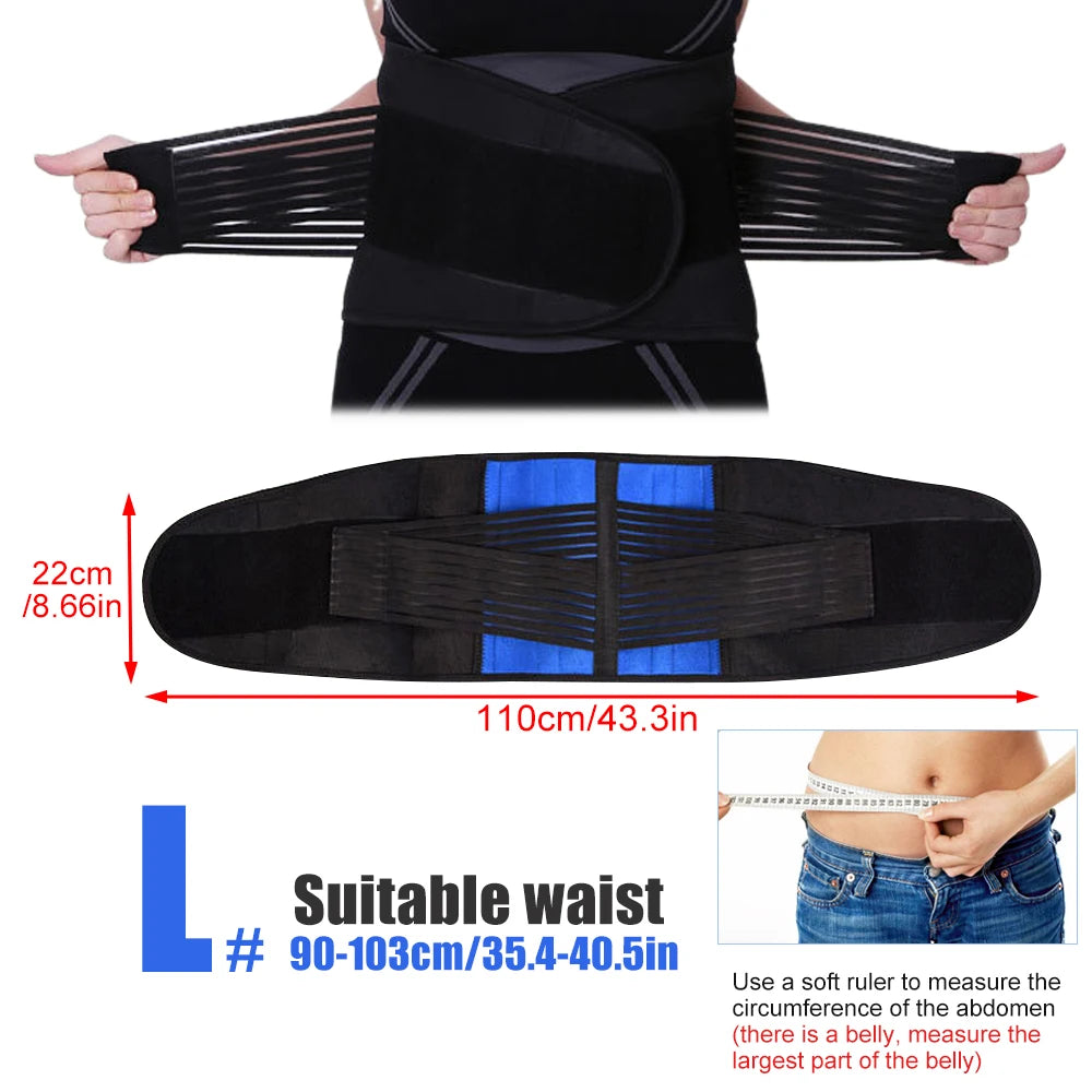Neoprene Lumbar Support Belt | Double Pull Back Pain Brace