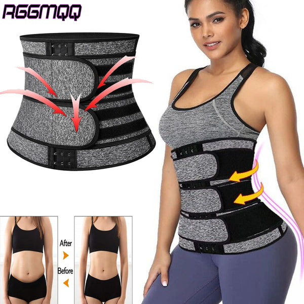 1PCS RGGMQQ Neoprene Sweat Waist Trainer Corset Trimmer Shaper Belt for Women Men Workout Fitness Back Support