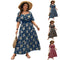 Square Neck Short Sleeved Casual Dress