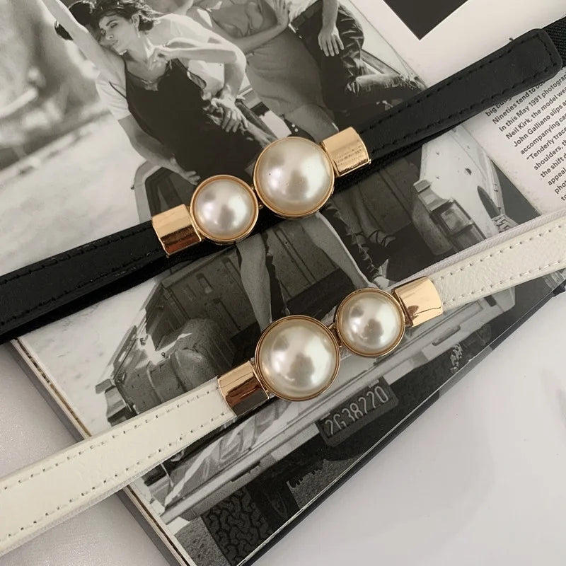 Elegant Double Pearls Buckle