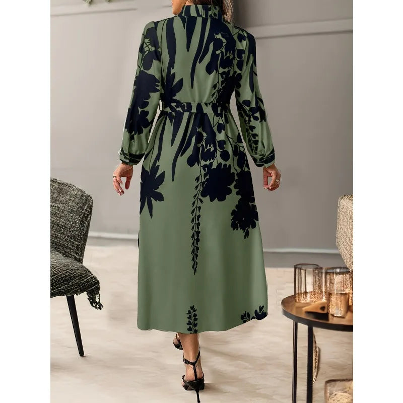 Elegant Plus Size  Summer Dress  Flower Print