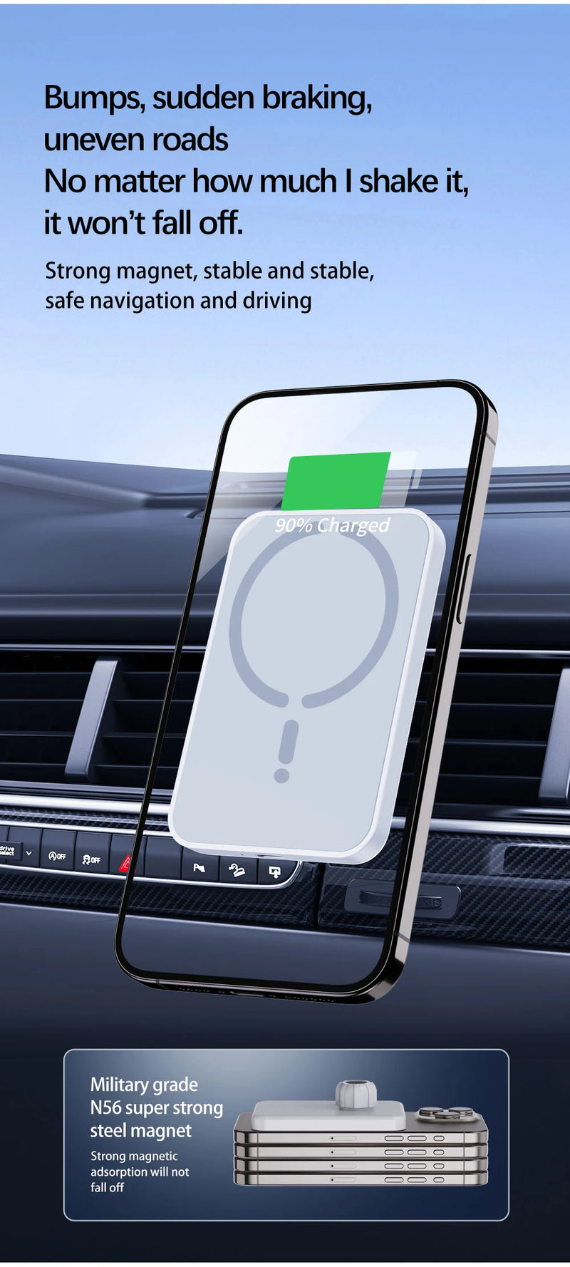 Magnetic Car Wireless Charger For Magsafe iPhone
