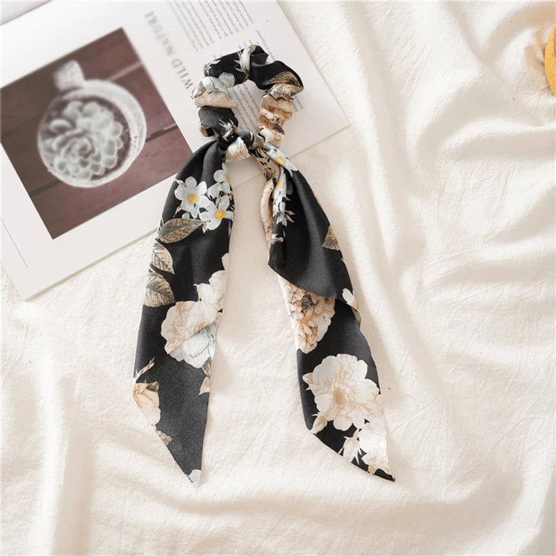 Elastic Headband Scrunchies With Ribbon