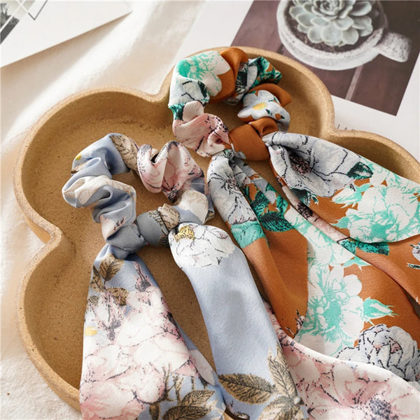 Elastic Headband Scrunchies With Ribbon