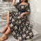Square Neck Short Sleeved Casual Dress
