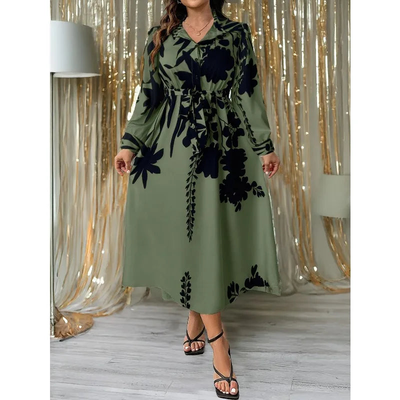 Elegant Plus Size  Summer Dress  Flower Print