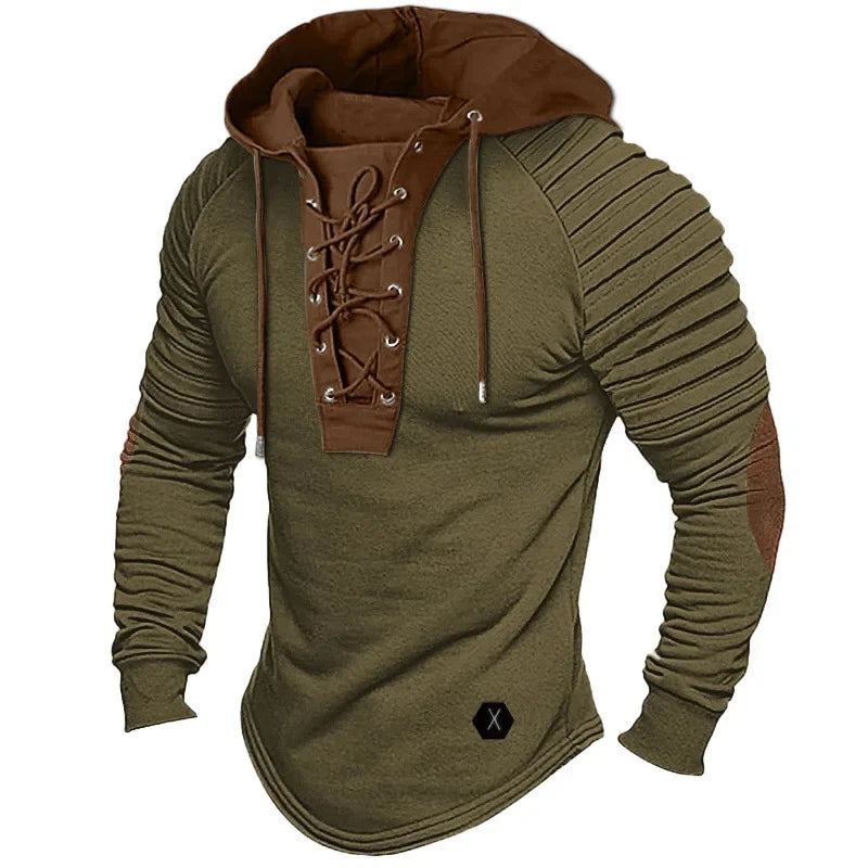 New Style Men's Street Top/ Pleated Hood
