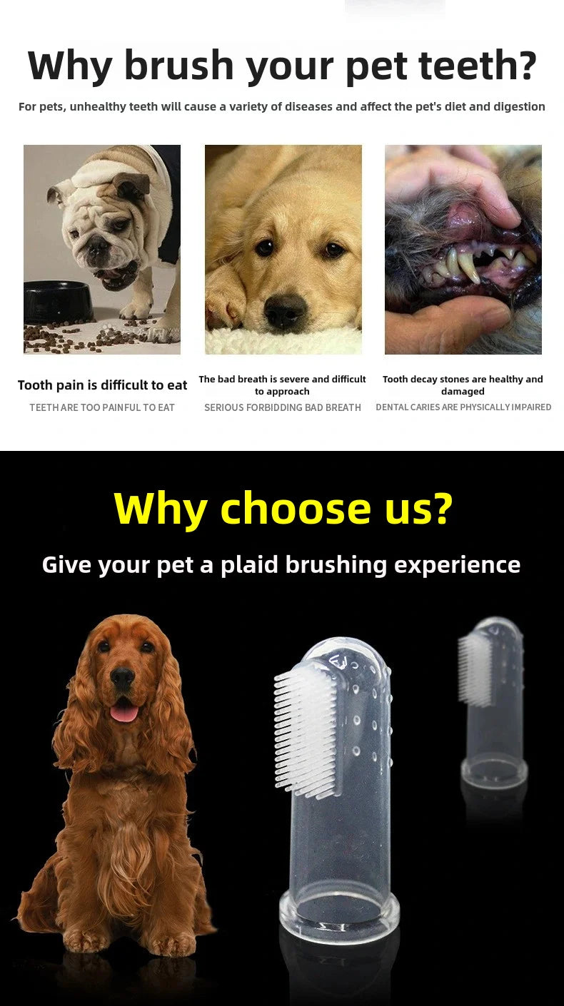Pet Silicone Finger Cots Toothbrush