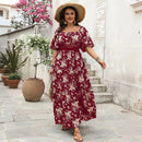 Square Neck Short Sleeved Casual Dress