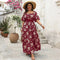 Square Neck Short Sleeved Casual Dress