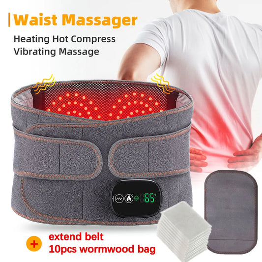 3-Gear Electric Waist Massager Belt | Hot Compress & Vibration Brace