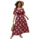 Square Neck Short Sleeved Casual Dress