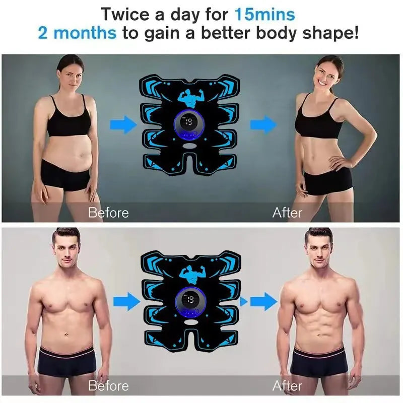 USB Rechargable  Muscle Massager ABS Arm 3 IN 1 Trainer Pad Wireless Smart Fitness Abdominal Training Electric Body