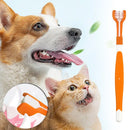 Three-Head Pet Toothbrush For Dogs And Cats