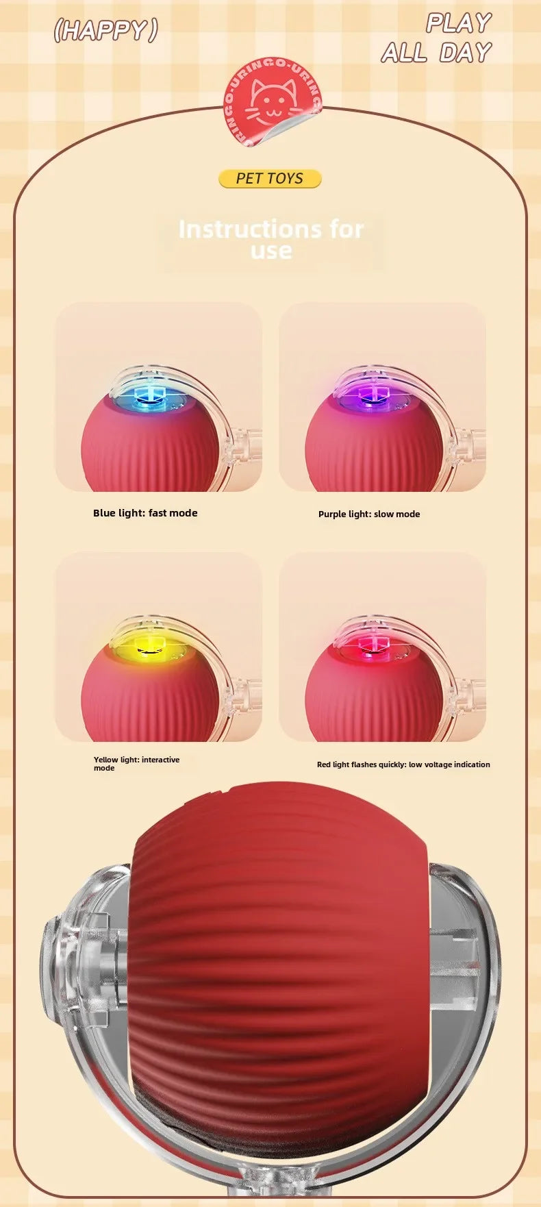 Rechargeable Smart Interactive Rolling Ball