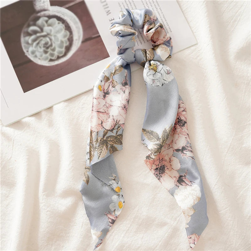 Elastic Headband Scrunchies With Ribbon