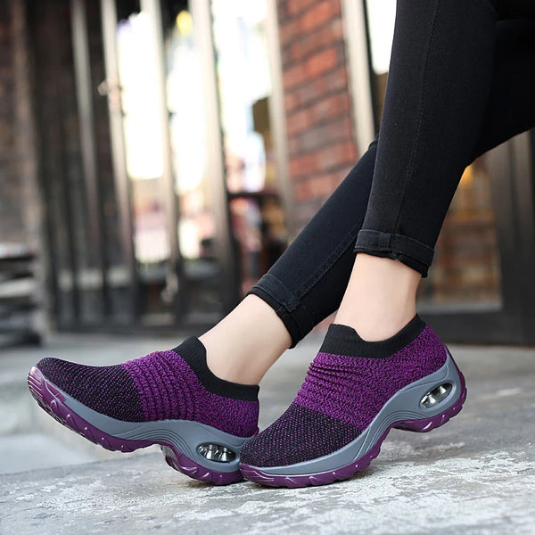 Breathable Walking Mesh Platform Shoes